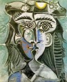Tête de femme au chapeau I 1962 cubiste